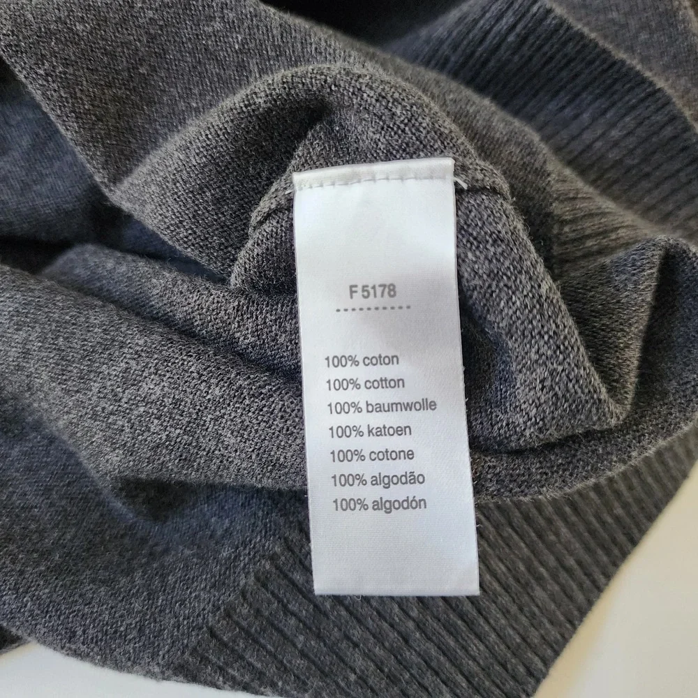 Lacoste Mens V-Neck Sweater Charcoal Gray Cotton Size 6 XL F5178 Crocodile Logo - Picture 6 of 8